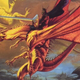 A close-up of Jeff Easley’s original cover for The Legend of Huma.